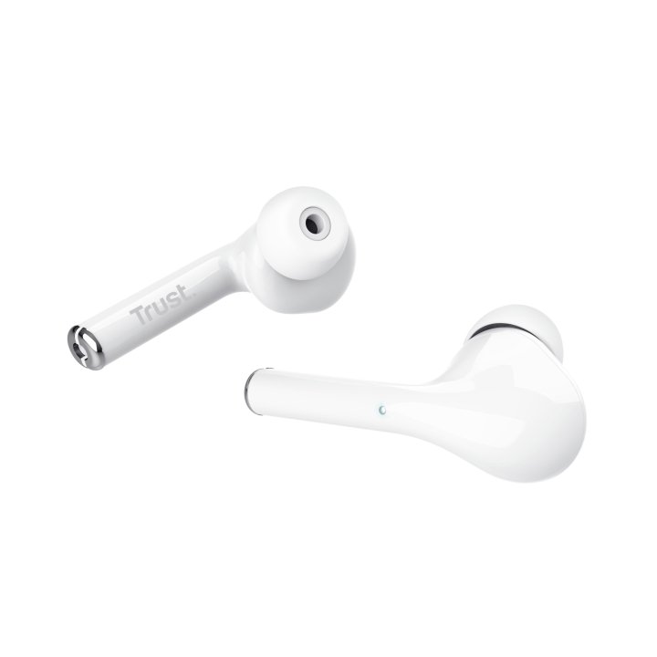 Headset Intrauditivo Bluetooth Trust Nika Touch Tactil Base Recargable Color Blanco 23705