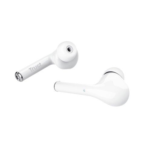 Headset Intrauditivo Bluetooth Trust Nika Touch Tactil Base Recargable Color Blanco 23705