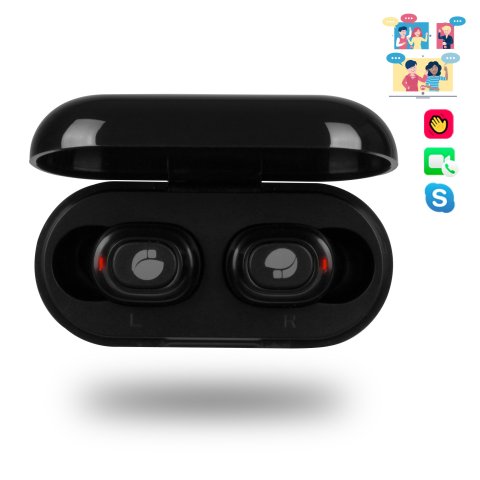 Headset Intrauditivo Bluetooth Ngs Artica Lodge True Wireless Con Base De Carga Color Negro