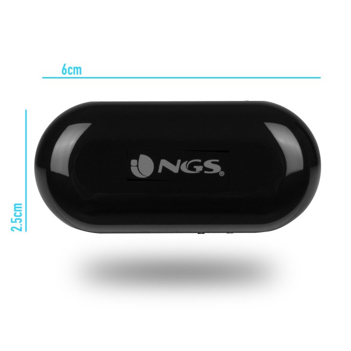 Headset Intrauditivo Bluetooth Ngs Artica Lodge True Wireless Con Base De Carga Color Negro