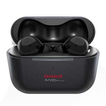 Auricular Bluetooth Intrauditivo Anc Aiwa Ebtw-888anc Black Bt 5.0 Con Cancelacion De Ruido Activo Caja De Recarga