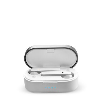 Auricular Bluetooth Prixton Earbuds Tws157 Tactil Blanco Manos Libres Compatible Con Asistente