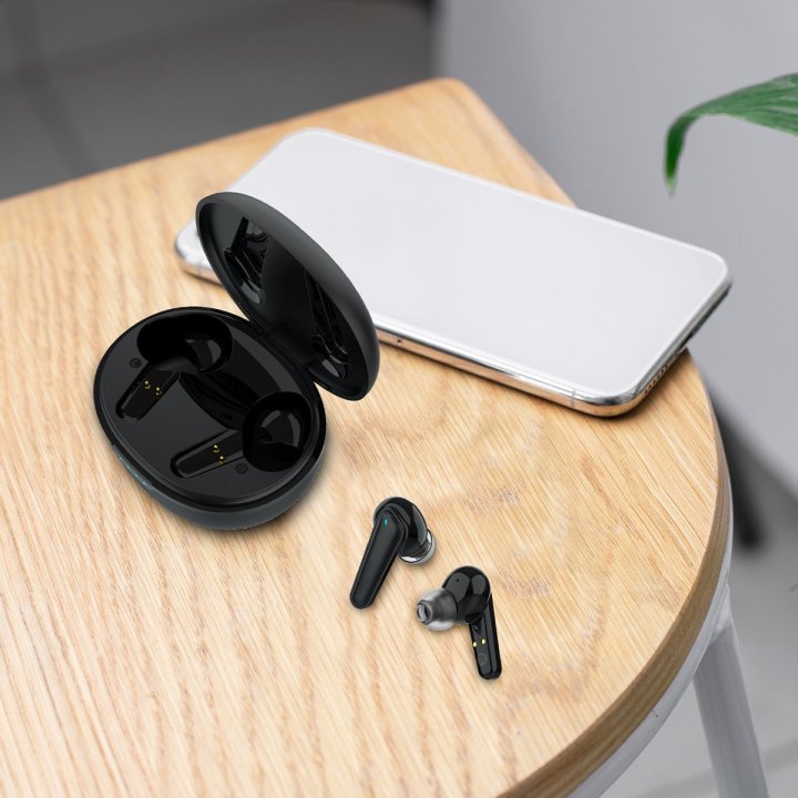 Auricular Bluetooth Intrauditivo Prixton Tws158 Negro Funcion Anc   Enc Manos Libres Autonomia 7h Carga Inalambrica Control T