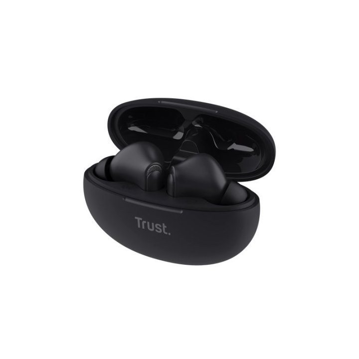 Headset Intrauditivo Bluetooth Trust Yavi 25296 Negro Enc Base De Carga Usb-c Control Tactil 23h