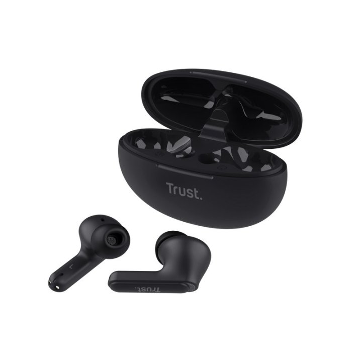 Headset Intrauditivo Bluetooth Trust Yavi 25296 Negro Enc Base De Carga Usb-c Control Tactil 23h
