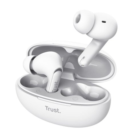 Headset Intrauditivo Bluetooth Trust Yavi 25172 Blanco Enc Base De Carga Usb-c Control Tactil 23h
