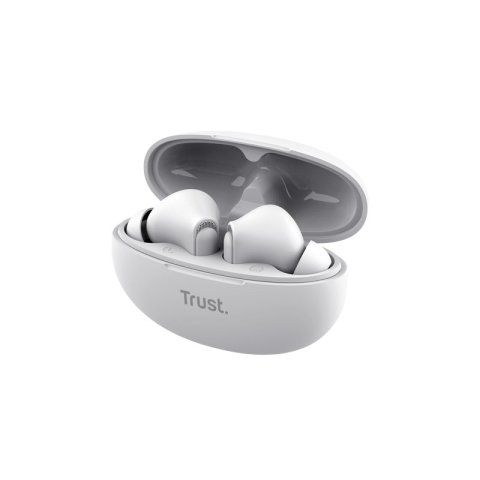 Headset Intrauditivo Bluetooth Trust Yavi 25172 Blanco Enc Base De Carga Usb-c Control Tactil 23h