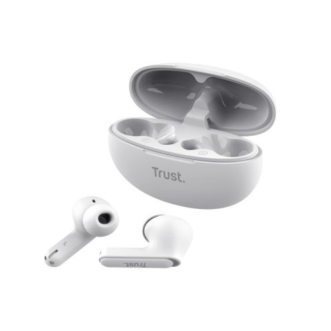 Headset Intrauditivo Bluetooth Trust Yavi 25172 Blanco Enc Base De Carga Usb-c Control Tactil 23h