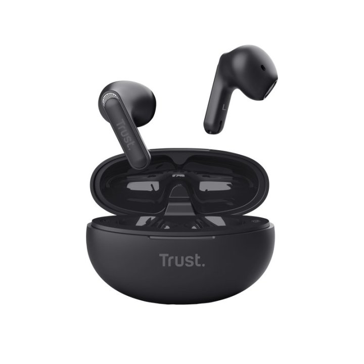 Headset Intrauditivo Bluetooth Trust Yavi 25298 Negro Enc Base De Carga Usb-c Control Tactil 23h