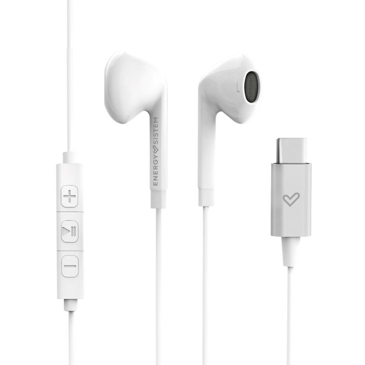  Headset Usb-c Energy Sistem Smart 2 White Conexion Type C, Digital Sound, Control Volumen En El Cable,