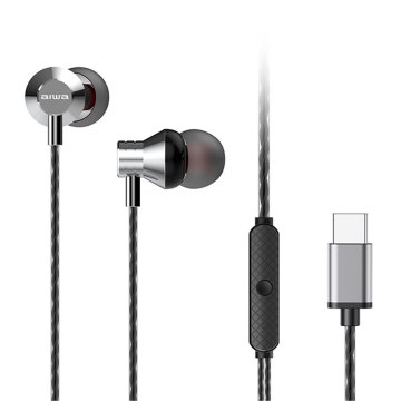 Auricular Intrauditivo Usb-c Aiwa Estm-50usb-c sl Color Plata Microfono Integrado Mando A Distancia Driver 10mm