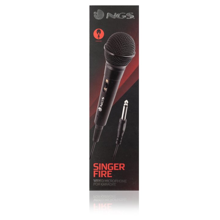 Microfono Ngs Singer Fire Especial Karaoke Jack 6.3 Mm Cable 3mtr