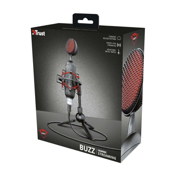 Microfono Trust Gxt 244 Buzz - Pc ps4 - Patron Ardioid - Incluye Soporte - Cable De 1.8m - Usb 23466