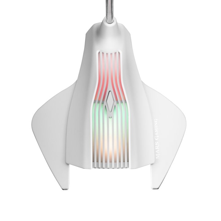 Microfono Sobremesa Adaptable Mars Gaming Mmic Omnidereccional Usb Brazo Flexible Boton Mute Base Con Led Rgb Flow Color Blan
