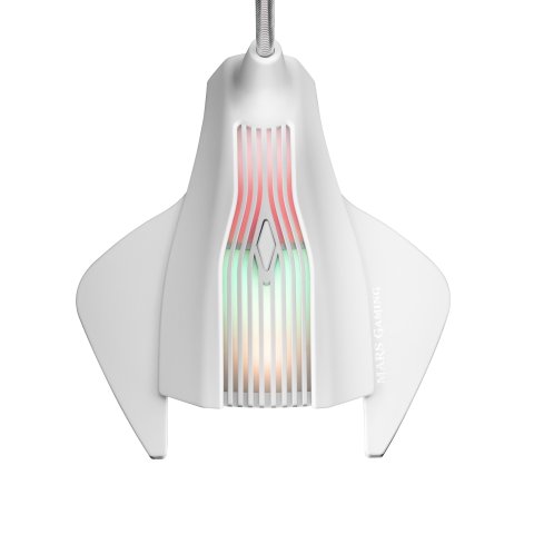 Microfono Sobremesa Adaptable Mars Gaming Mmic Omnidereccional Usb Brazo Flexible Boton Mute Base Con Led Rgb Flow Color Blan