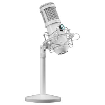 Microfono Profesional Mars Gaming Mmicx White Microfono De Estudio De Alta Definicion 96khz Adc Y Doble Capsula Conexion Usb 