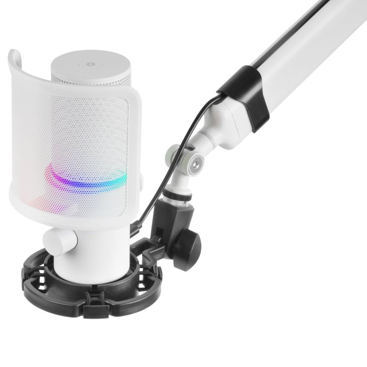 Microfono Profesional Mars Gaming Mmicxt White Microfono De Estudio De Alta Definicion Adc 192khz Dynamic Argb Ring