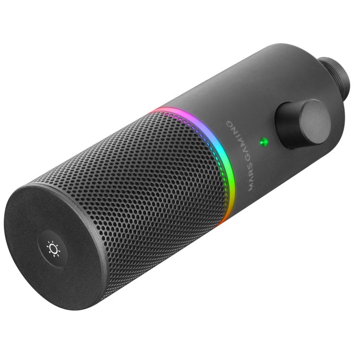 Microfono Profesional Mars Gaming Mmicxt Black Microfono De Estudio De Alta Definicion Adc 192khz Dynamic Argb Ring