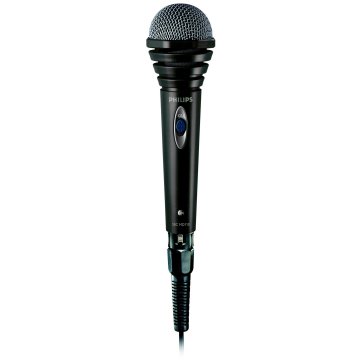 Microfono Karaoke Philips Sbcmd110 Color Negro Cable 1.5m Jack 3.5 - 6.3 Mm Mono