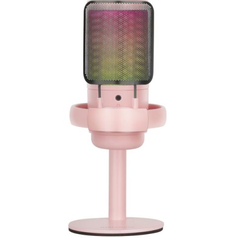 Micrófono De Estudio Profesional Mars Gaming Mmicsep Rosa Adc 196khz 24 Bits Usb-a usb-c Iluminacion Argb Control De Volumen 