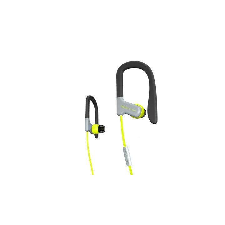  Headset Energy Sistem Sport 1 Yellow 3.5mm Con Microfono, Secure Fit, Resistente Al Sudor Y Salpicaduras , Control Talk