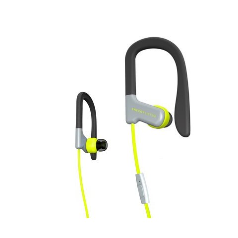  Headset Energy Sistem Sport 1 Yellow 3.5mm Con Microfono, Secure Fit, Resistente Al Sudor Y Salpicaduras , Control Talk