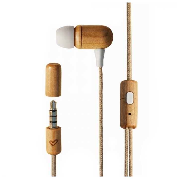 Headset Energy Sistem Eco Cherry Wood Jack 3.5mm Con Microfono, Control Talk
