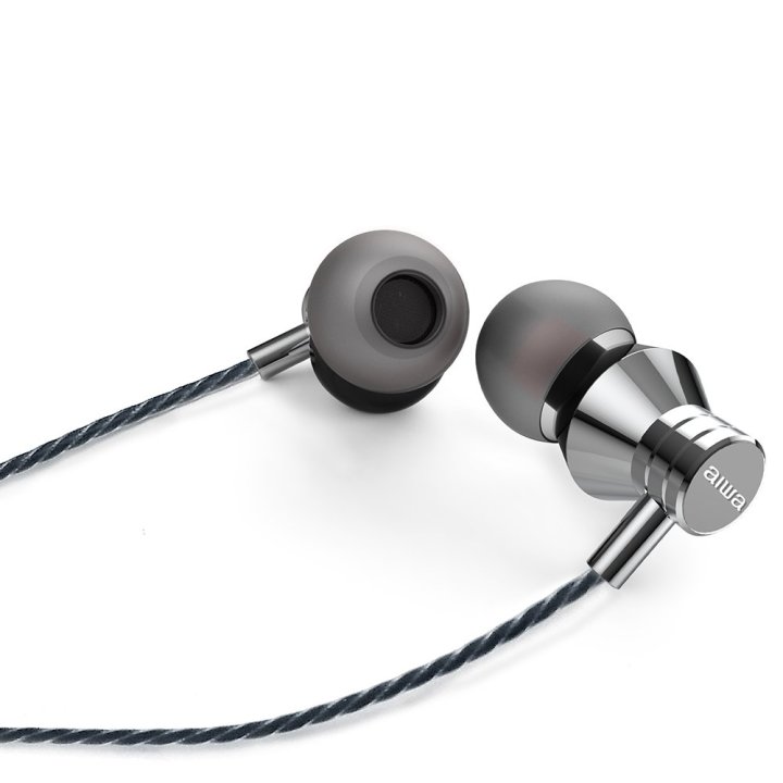 Auricular Intrauditivo Aiwa Estm-50slsilver 3.5mm Driver Neodimio 10mm Dinamico Micro Controlador Remoto Cable 1.2m