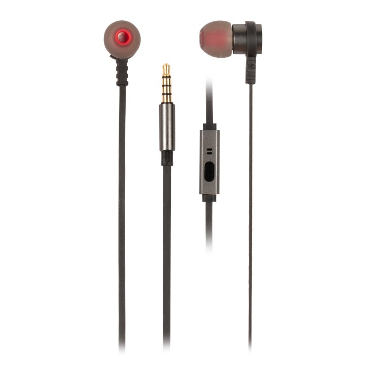 Auriculares Metálicos Ngs Cross Rally Graphite- Cable Plano 1.2m -control De Volumen - Tecnología Voice Assistant- 3.5mm