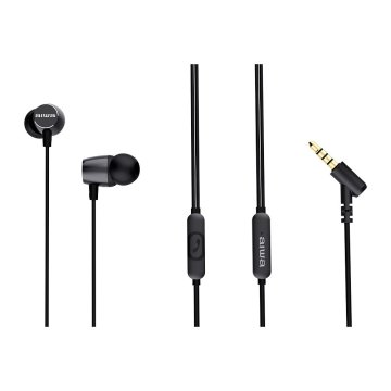 Auricular Intrauditivo Aiwa Estm-30bk Black 3,5mm Dreiver Neodimio 10mm Dinamico Micro Incorporado 2