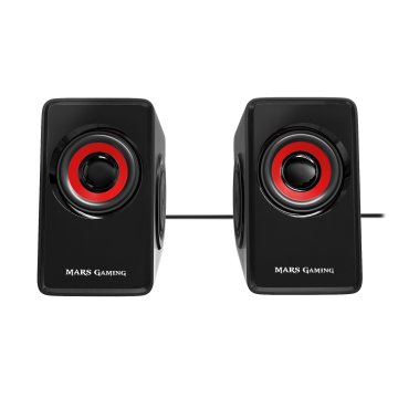Altavoces 2.0 Mars Gaming Ms1 10w Rms Vibro-subwoofer Color Negro Y Rojo