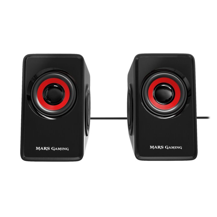 Altavoces 2.0 Mars Gaming Ms1 10w Rms Vibro-subwoofer Color Negro Y Rojo