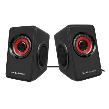 Altavoces 2.0 Mars Gaming Ms1 10w Rms Vibro-subwoofer Color Negro Y Rojo 2