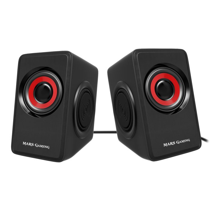 Altavoces 2.0 Mars Gaming Ms1 10w Rms Vibro-subwoofer Color Negro Y Rojo