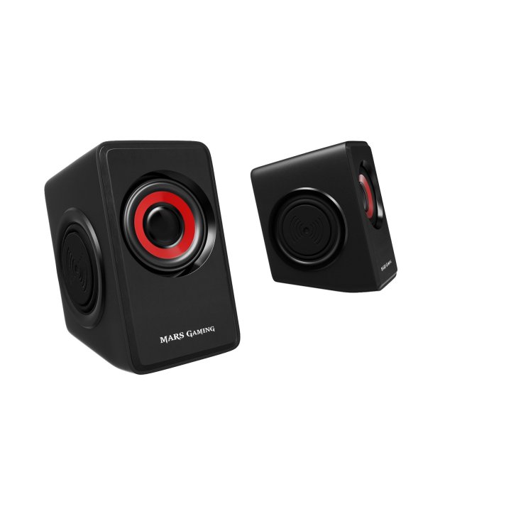 Altavoces 2.0 Mars Gaming Ms1 10w Rms Vibro-subwoofer Color Negro Y Rojo