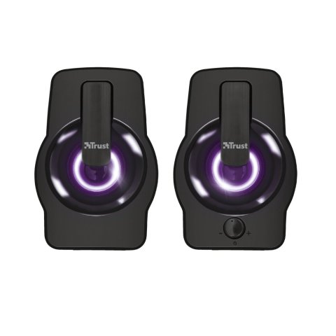 Altavoces 2.0 Trust 2.0 Gemi Rgb 12w Rms Iluminacion Led Alimentados Por Usb Color Negro 22948