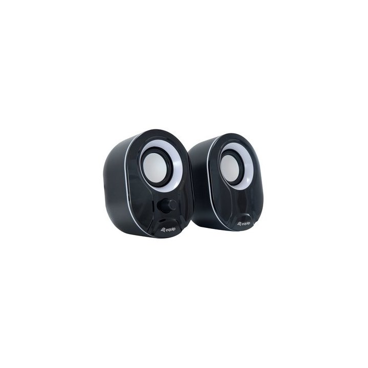 Altavoces 2.0 Equip Life 6w Rms Color Negro Y Blanco Jack 3.5" Control De Volumen Alimetancion Usb