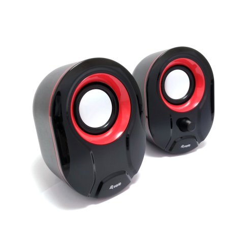 Altavoces 2.0 Equip Life 6w Rms Color Negro Y Rojo Jack 3.5" Control De Volumen Alimetancion Usb