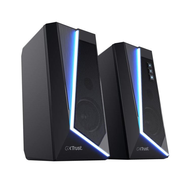 Altavoces 2.0 Trust 2.0 Zoxa Rgb 6w Rms 12w Max 6 Modos Iluminacion Autoalimentado Usb Led Color Negro 24070