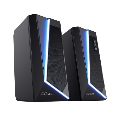 Altavoces 2.0 Trust 2.0 Zoxa Rgb 6w Rms 12w Max 6 Modos Iluminacion Autoalimentado Usb Led Color Negro 24070
