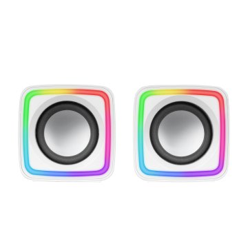 Altavoces 2.0 Mars Gaming Mscube White 8w Rms Sonido Dsp Espacial Iluminacion Rgb 2