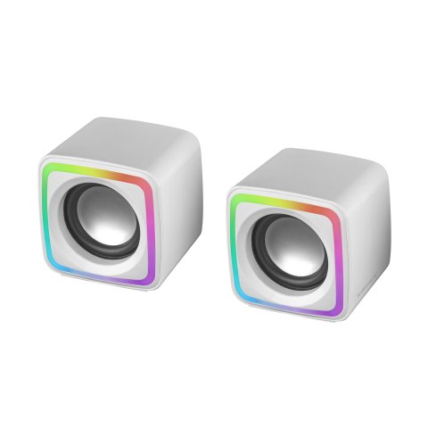 Altavoces 2.0 Mars Gaming Mscube White 8w Rms Sonido Dsp Espacial Iluminacion Rgb