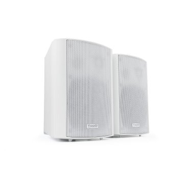 Altavoces 2.0 Autoamplificados Tooq Tqows-01w Multiconexiones Color Blanco Con Soporte De Pared