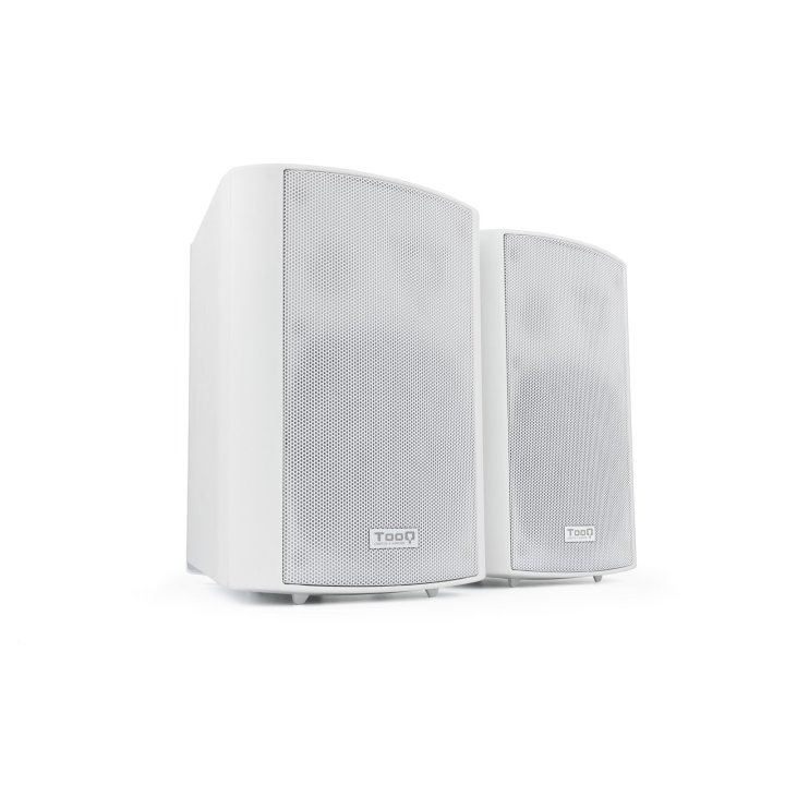 Altavoces 2.0 Autoamplificados Tooq Tqows-01w Multiconexiones Color Blanco Con Soporte De Pared