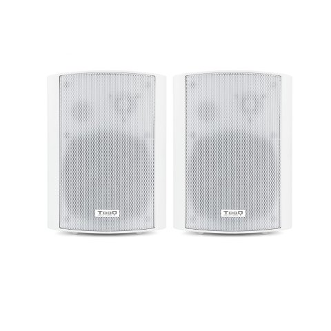 Altavoces 2.0 Autoamplificados Tooq Tqows-01w Multiconexiones Color Blanco Con Soporte De Pared
