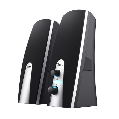 Altavoces 2.0 Trust 2.0 Basics 5w Rms 10w Max Autoalimentado Usb Conexion Frontal Auriculares Negro 24660