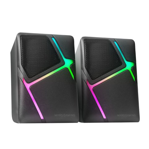 Altavoces 2.0 Mars Gaming Ms-h Negro 10w Iluminacion Rgb Control De Volumen Jack 3.5mm