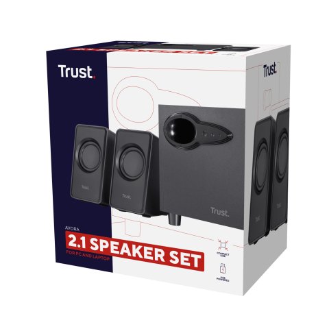 Altavoces 2.1 Trust Avora - 9w Rms - Controles Volumen Y Bajos En Subwoofer - Alimentacion Usb - Diseño Compacto 20442