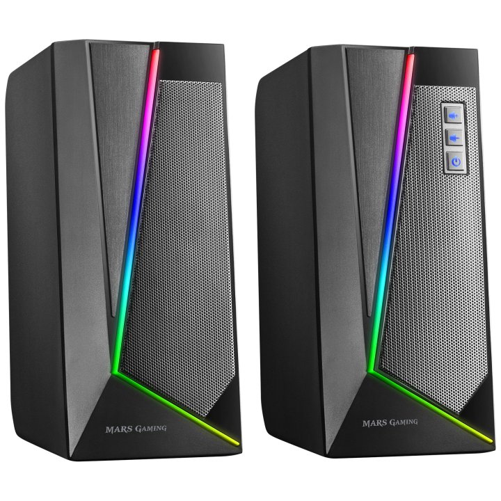 Altavoces 2.0 Bluetooth Mars Gaming Ms7 Black 20w Rms Iluminacion Rgb Dinamico Procesador Dsp