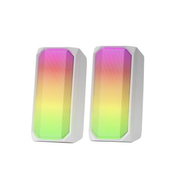 Altavoces 2.0 Bluetooth Mars Gaming Msrgb White Full Rgb Frontal 15w Control Box Jack 3.5mm 2